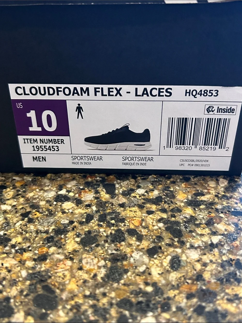NEW Adidas Men's Navy And Black Cloudfoam Flex Sneakers